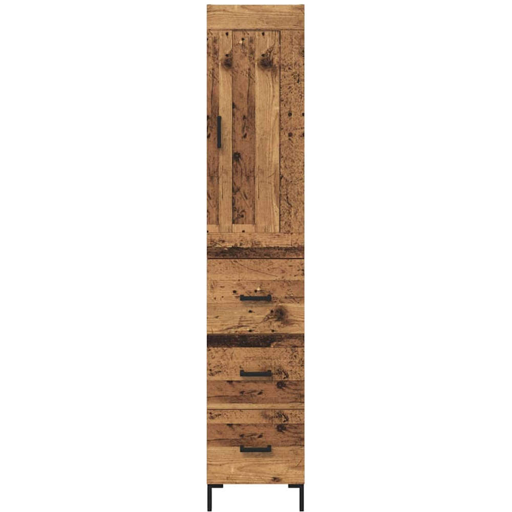 vidaXL Single Door 3 Drawer Old Wood Highboard Image 7