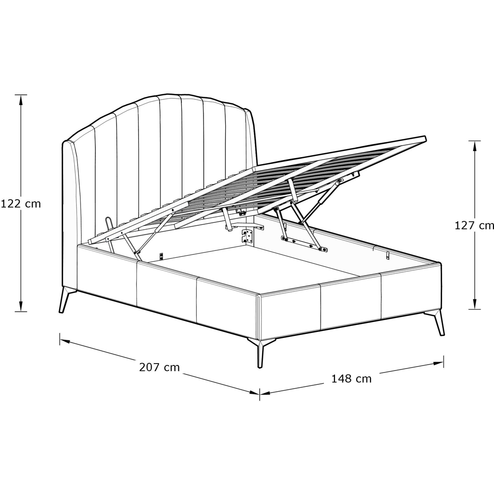 GFW Pettine Double Green End Lift Ottoman Bed Image 9