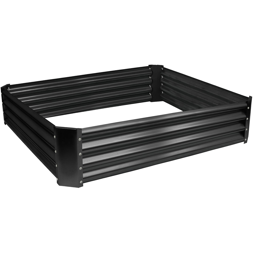 Harbour Housewares Anthracite Square Galvanised Steel Raised Garden Bed 120 x 120cm Image 1