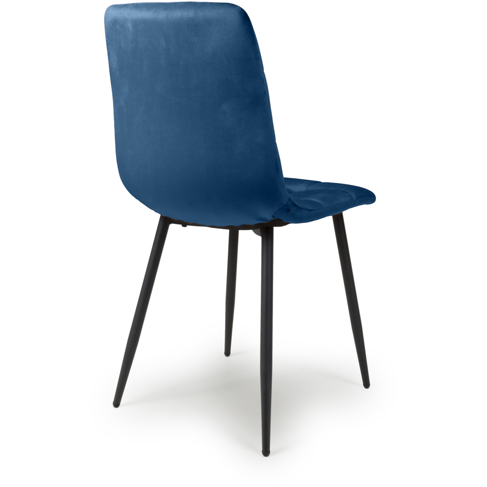 Madison Set of 4 Blue Brushed Velvet Dining Chair Image 4