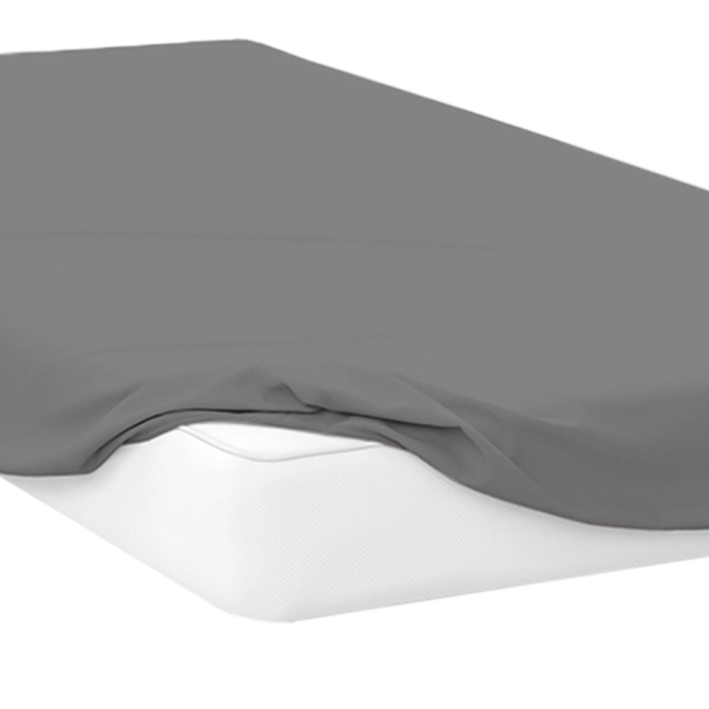 Opus King Size Charcoal Polycotton Fitted Bed Sheet Image 2