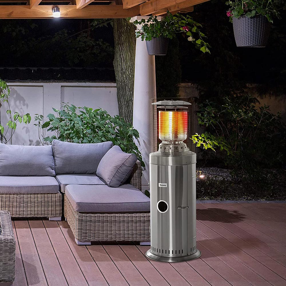 Outsunny Gas Patio Heater Silver 10kw Image 2