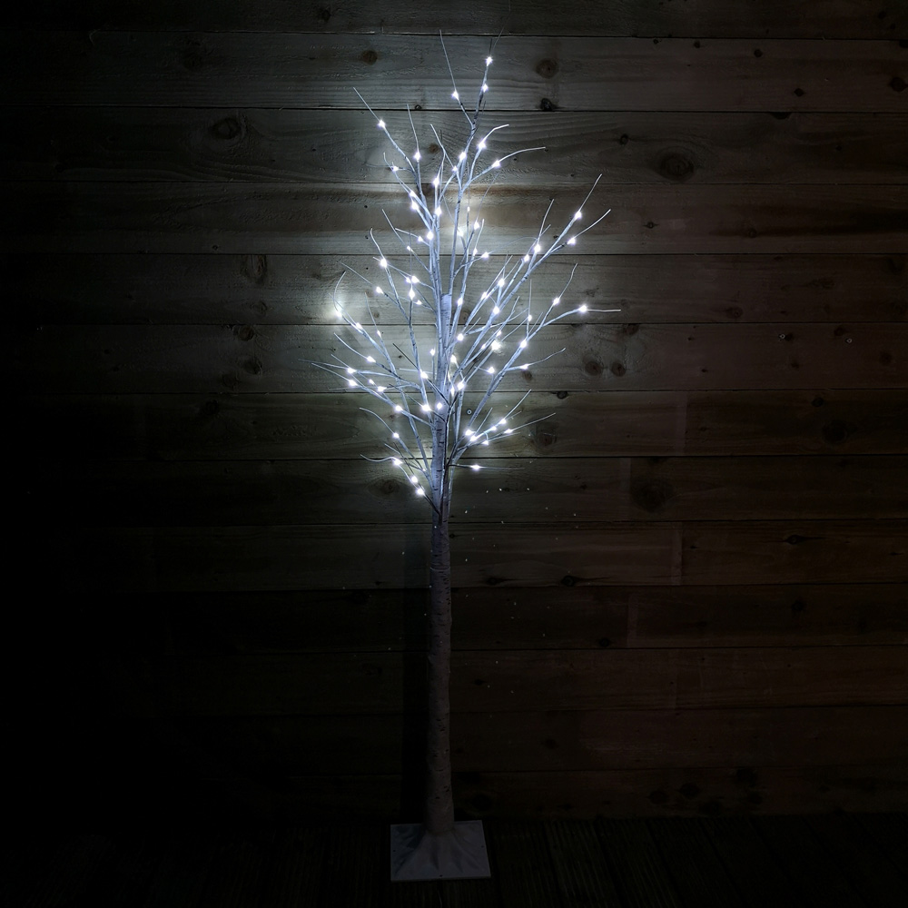Samuel Alexander Ice White LED Indoor Outdoor Christmas Birch Tree 6ft Image 7
