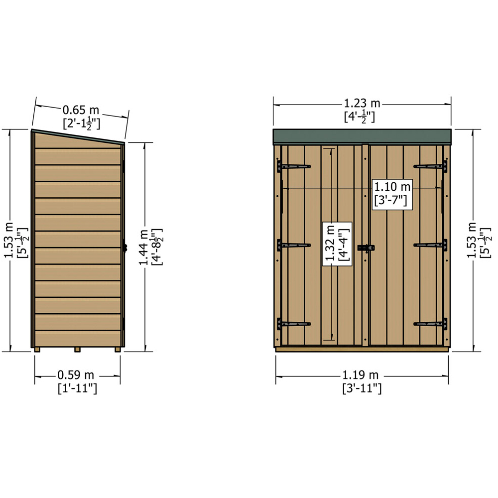 Shire 4 x 2ft Double Door Shiplap Tool Shed Image 5