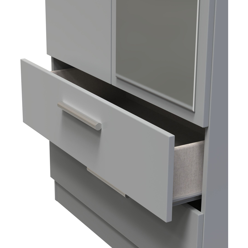 Crowndale Camden 2 Door 2 Drawer Dusk Grey Mirrored Wardrobe Ready Assembled Image 7