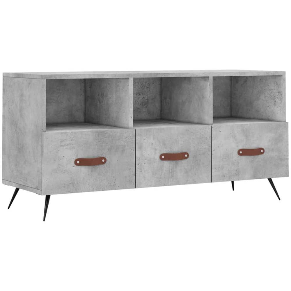 vidaXL 3 Drawer 3 Shelf Concrete Grey TV Cabinet Image 2