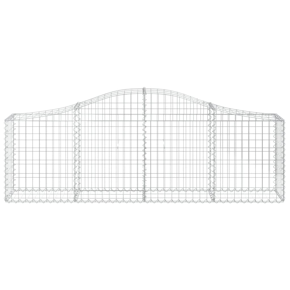 vidaXL Silver Galvanised Iron Arched Gabion Basket 200 x 30 x 60/80cm 15 Pack Image 4