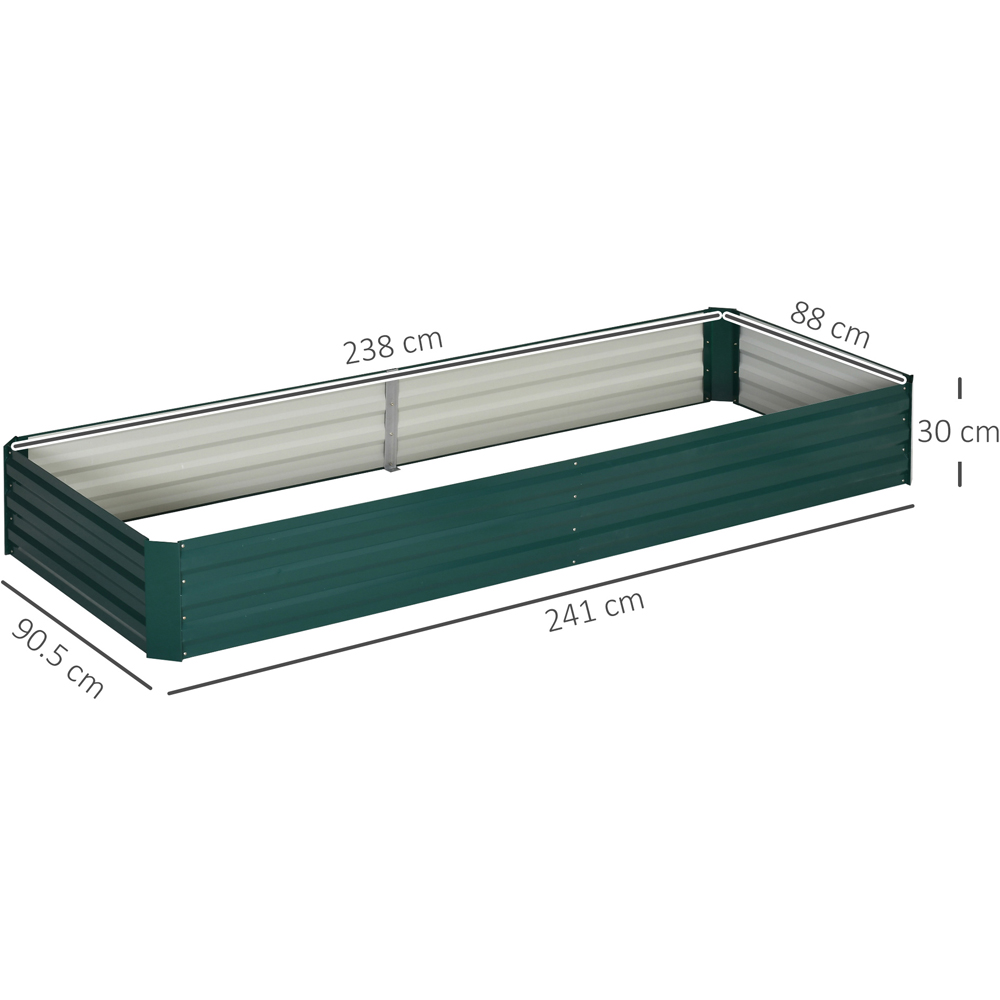 Outsunny Green Galvanised Steel Raised Garden Bed Planter with Open Bottom Image 8