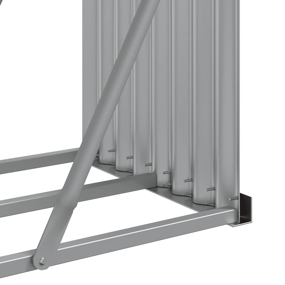vidaXL Brown Galvanised Steel Firewood Log Holder 100 x 300 x 45cm Image 5