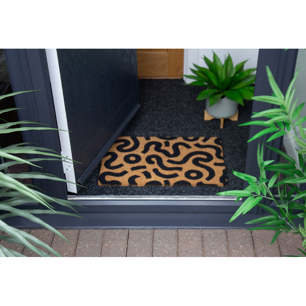 Eselle Astley Abstract Printed Neutral Coir Door Mat 40 x 60cm Image 4