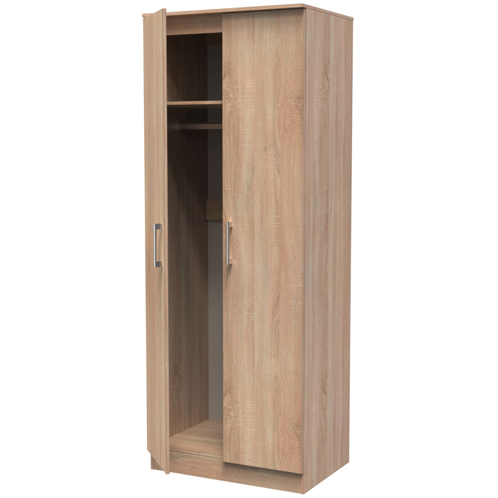 Crowndale Devon Ready Assembled 2 Door Bardolino Oak Wardrobe Image 4