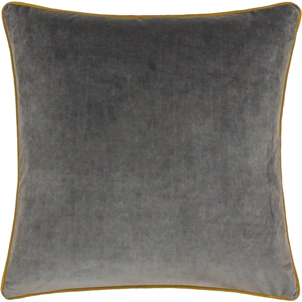 Furn Meridian Charcoal and Moss Velvet Cushion 45 x 45cm Image 1