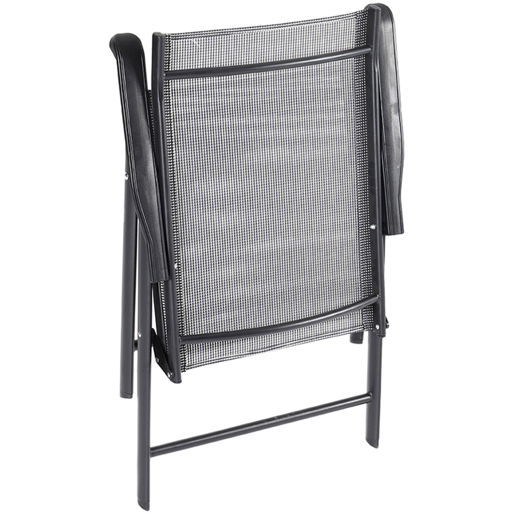 Living and Home Foldable 4 Seater Black Square Patio Set Image 3