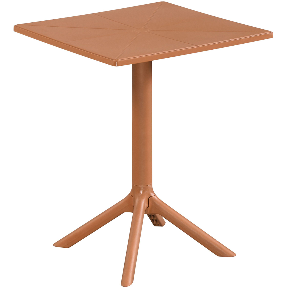 Core Products 2 Seater Terracotta Rope Back Effect Square Plastic Table Garden Bistro Set Image 3