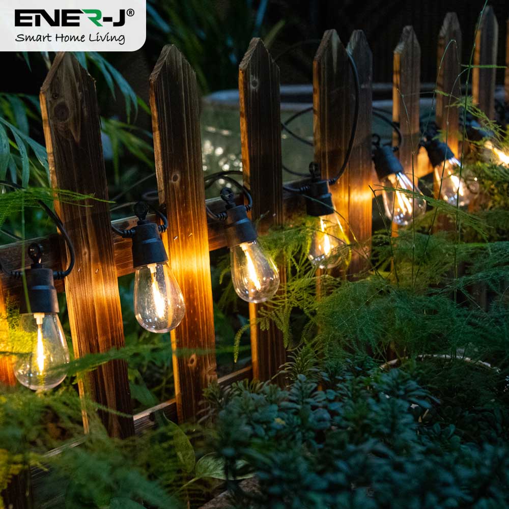 ENER-J Solar 2 Way RGB and WW LED Filament String Lights with 10 Lamps 10m Image 2