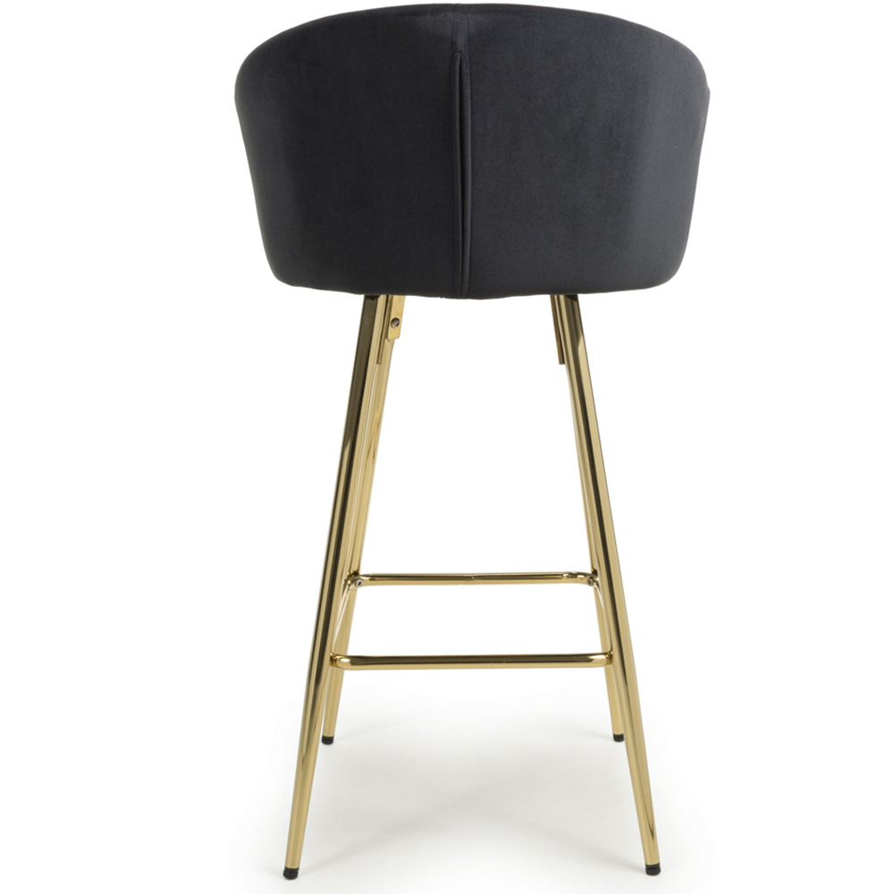 Shankar Volero Black Brushed Velvet Bar Stool Image 6