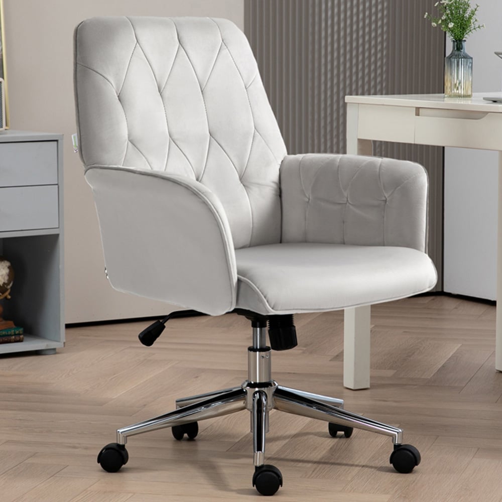 Portland Light Grey Swivel Computer Chair Image 1