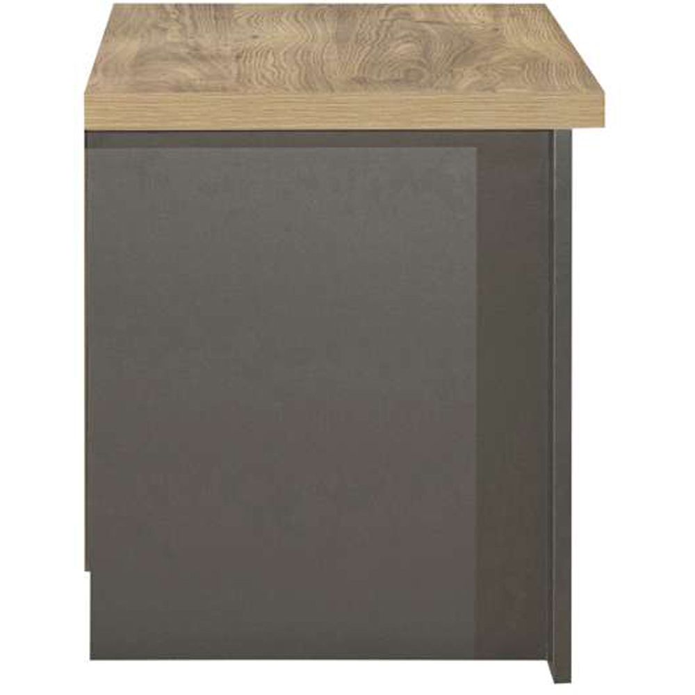 Birlea Highgate 2 Drawer Dark Grey and Oak Bedside Table Image 4