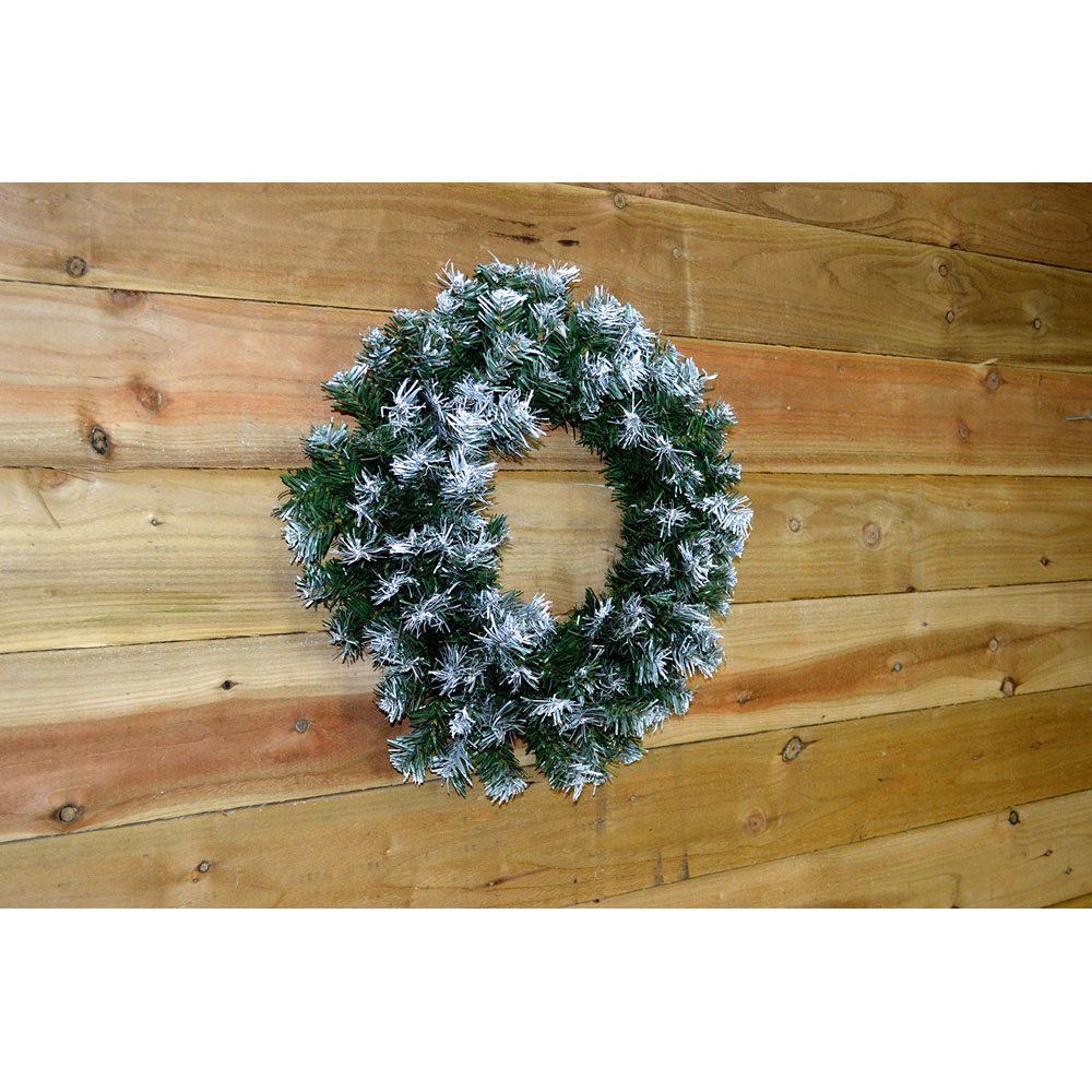 Samuel Alexander Premier Snow Tipped Green Pine PVC Christmas Door Wreath 55cm Image 7