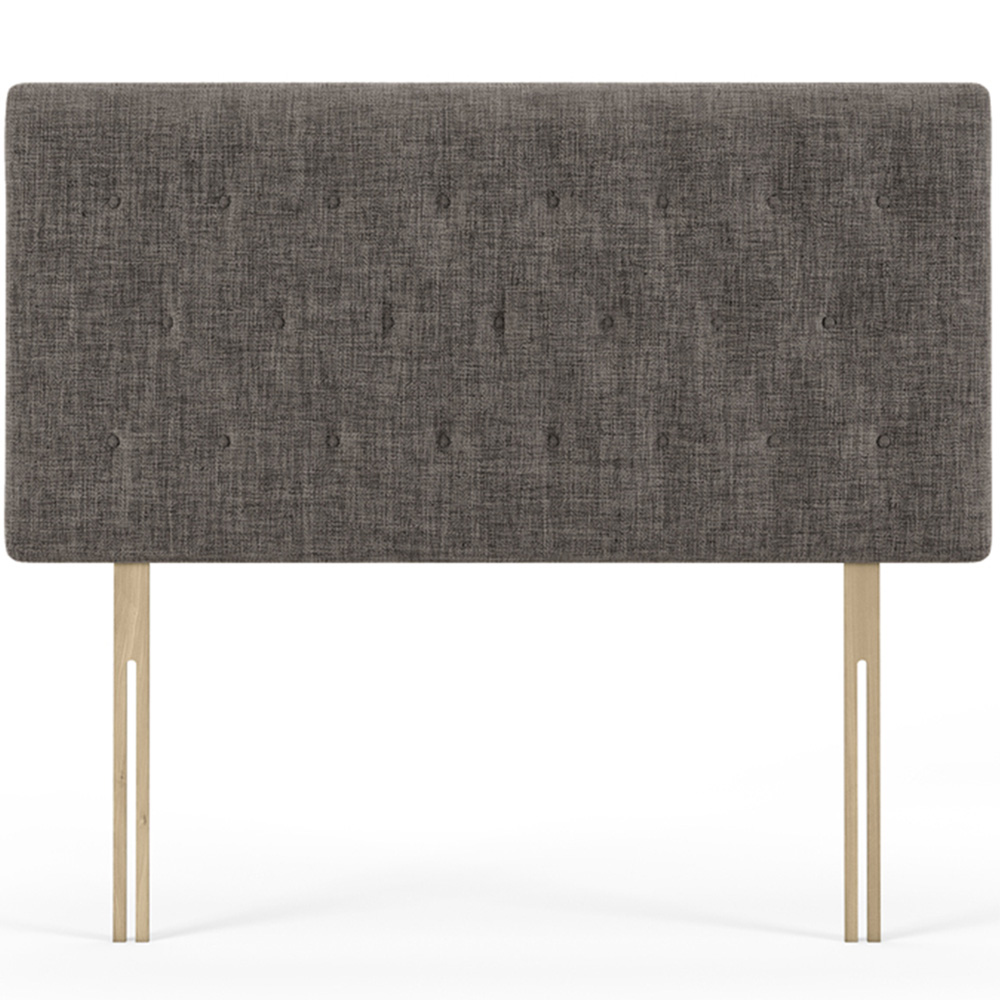Bedmaster Lona Small Double Slate Linen Buttoned Headboard Image 2