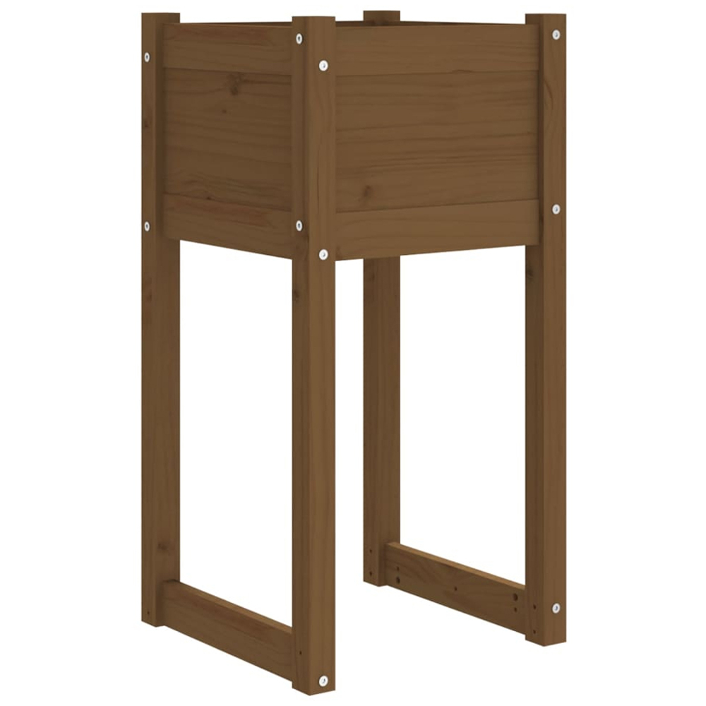 vidaXL Honey Brown Solid Pine Wood Garden Planter 40 x 40 x 81cm 2 Pack Image 3