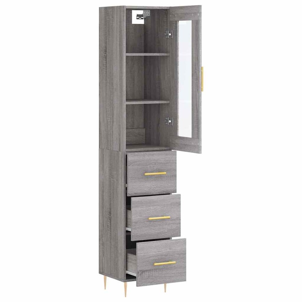 vidaXL 4 Door Grey Sonoma Highboard Image 4