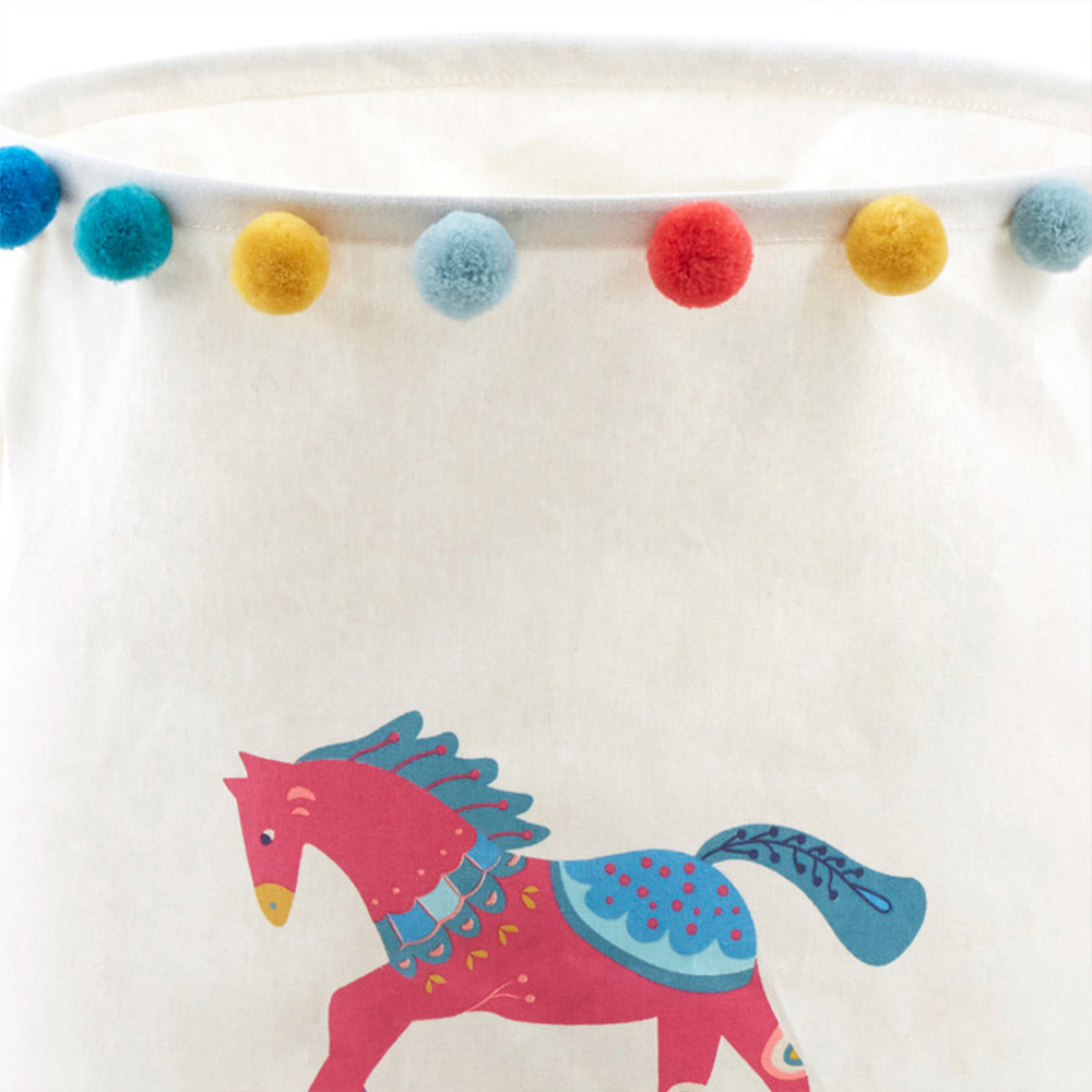 Premier Housewares 1901947 Mimo Eclectic Horse White Laundry Basket Image 3