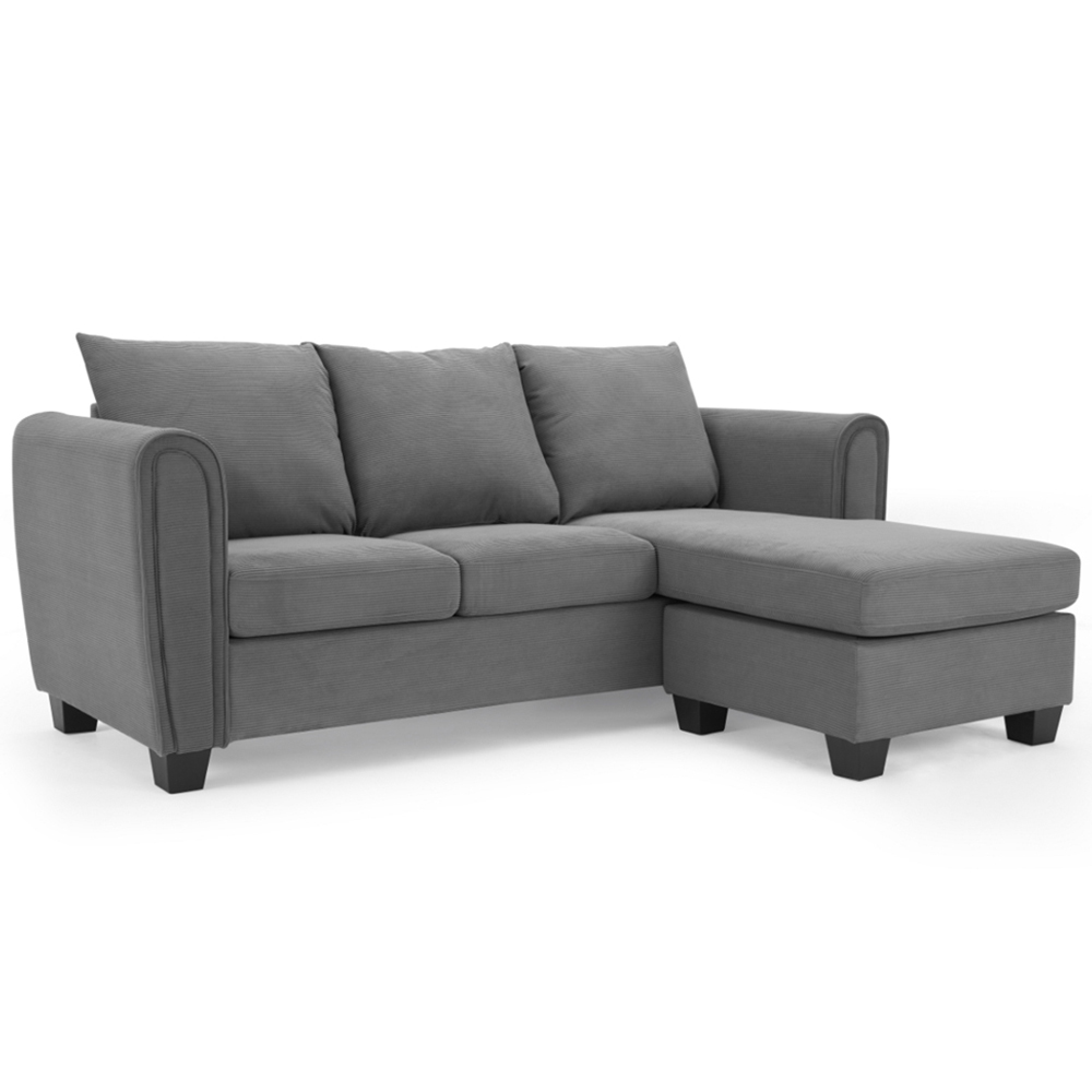 Home Detail Halena 3 Seater Dark Grey L Shape Sofa with Chaise Image 2