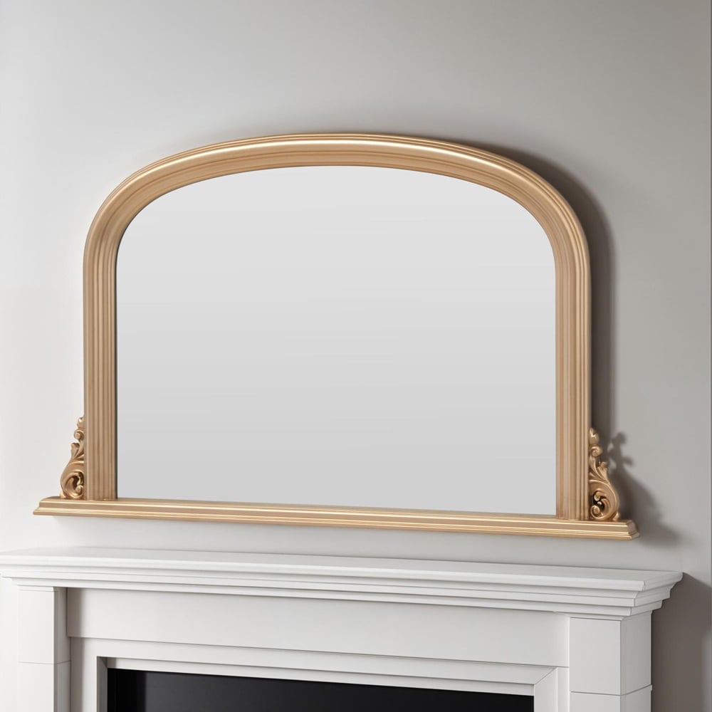 Yearn Classic Gold Arched Overmantle Mirror 77 x 122cm Image 2
