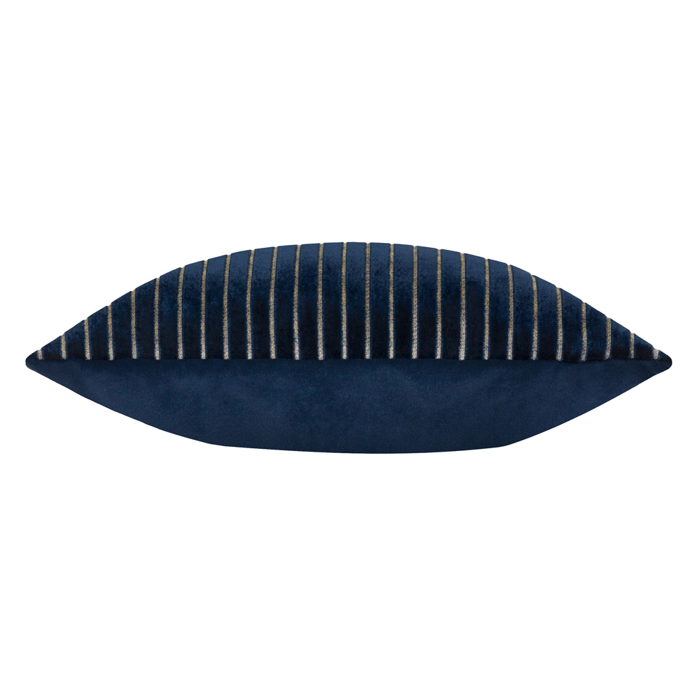 Paoletti Savoy Navy Stripe Velvet Reversible Cushion 50 x 50cm Image 4