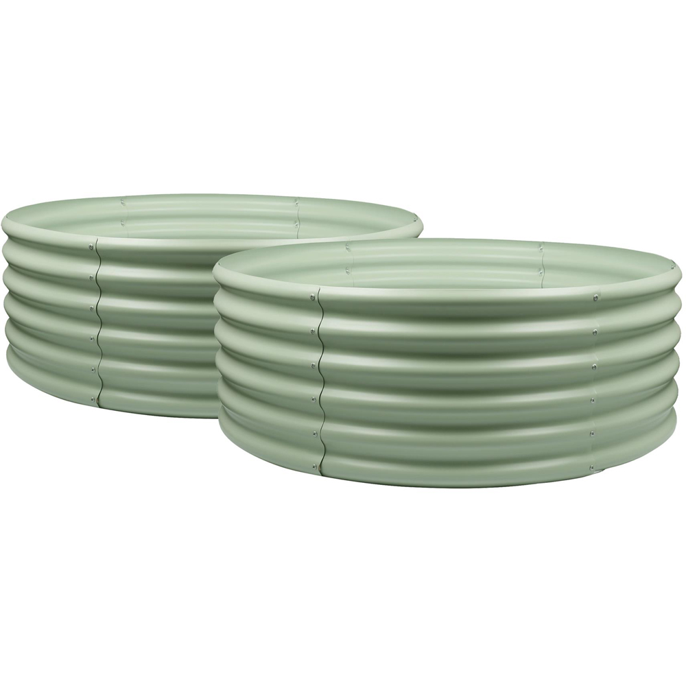 Harbour Housewares Green Round Raised Garden Bed 120 x 45cm 2 Pack Image 1
