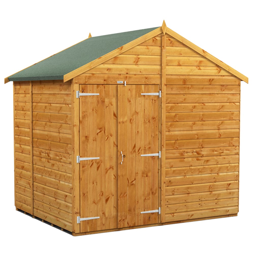 Power Sheds 6 x 8ft Double Door Apex Wooden Shed Image 1