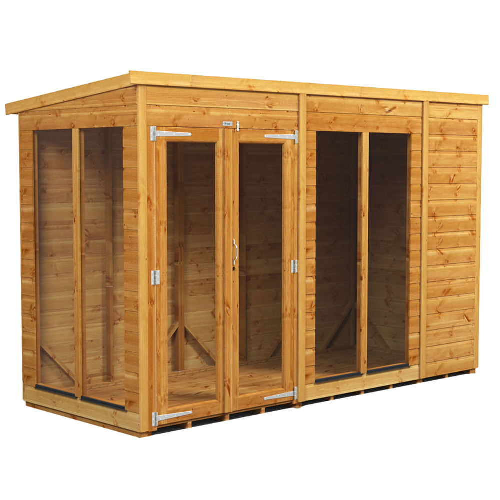 Power Sheds 10 x 4ft Double Door Pent Traditional Summerhouse Image 1
