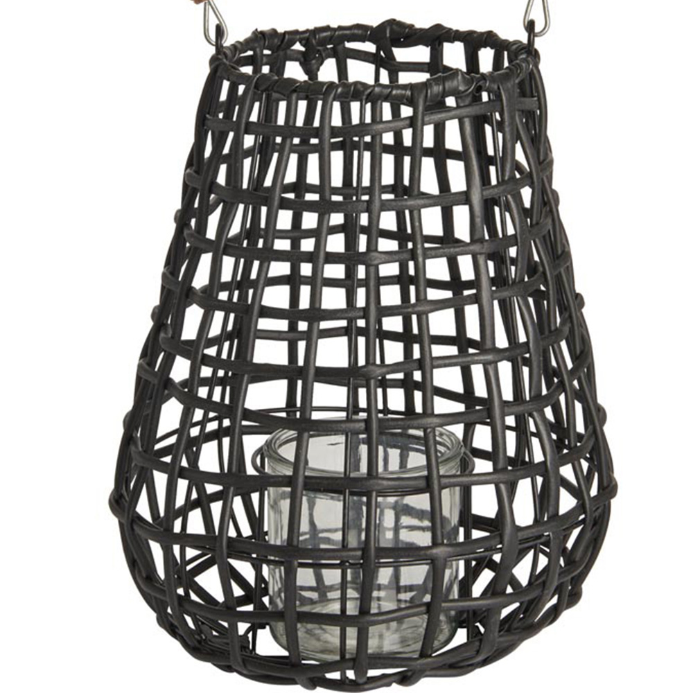 Wilko Woven Plastic Lantern Black Wilko