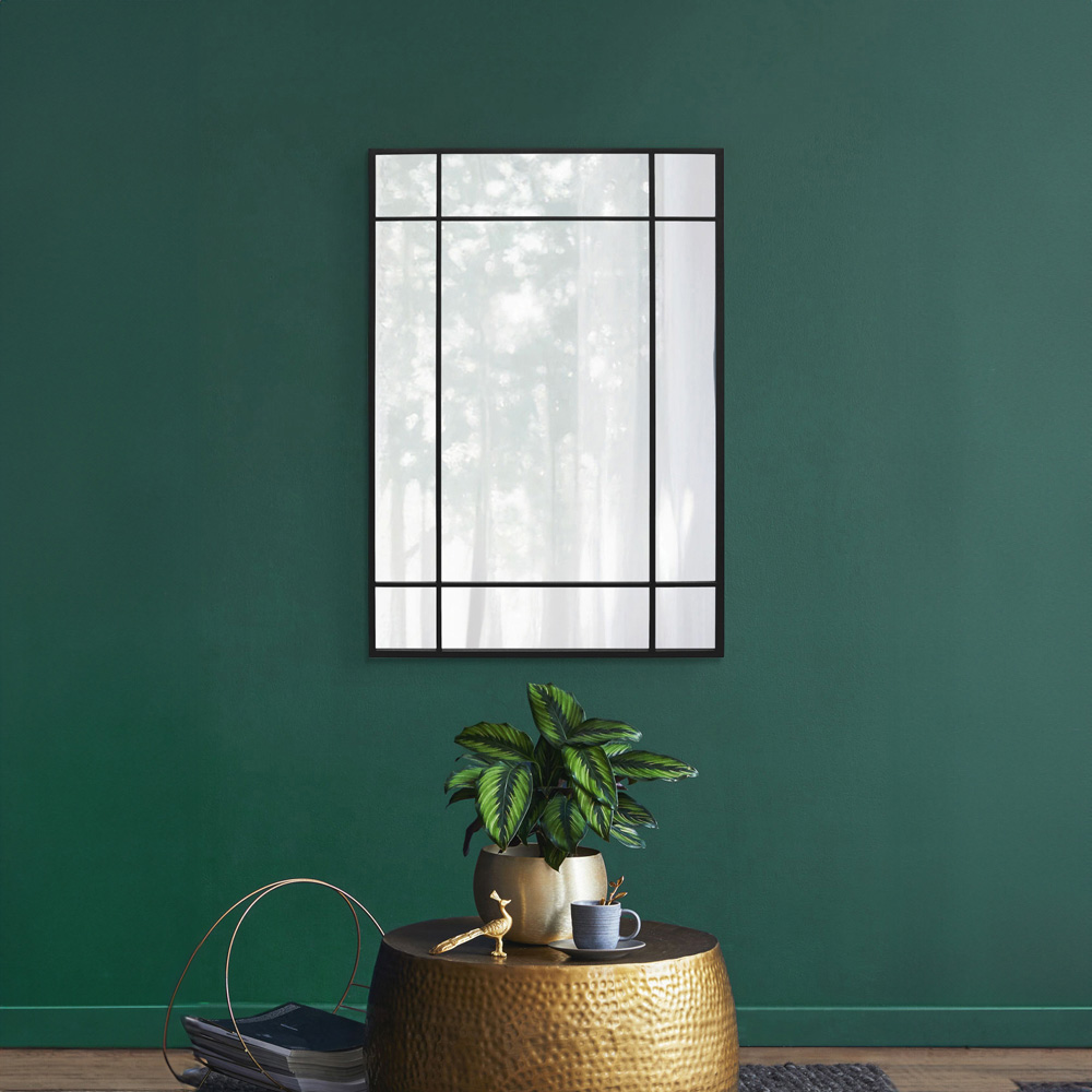 The Fenestra Black Wall Mirror 100 x 70cm Image 2