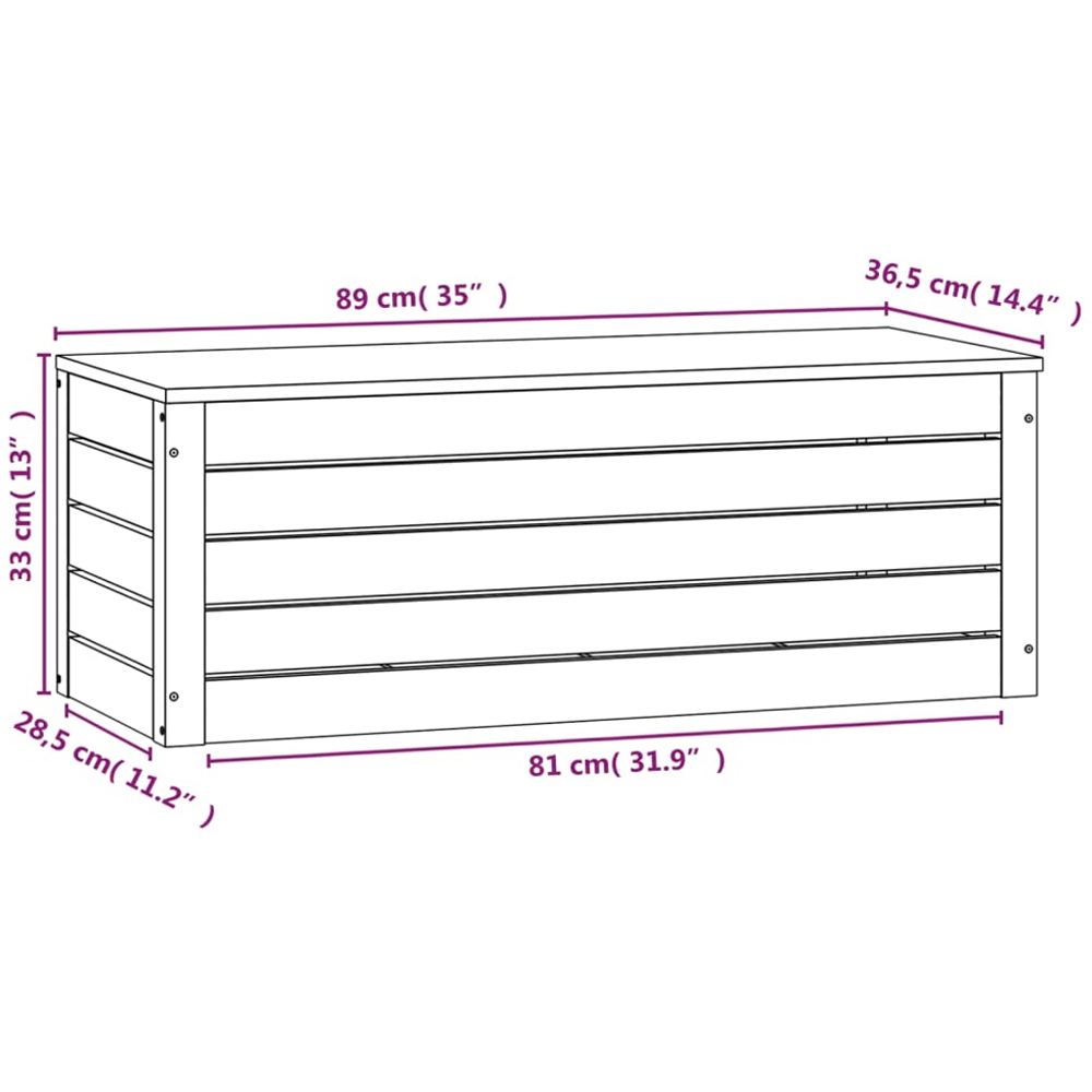 vidaXL White Solid Pinewood Large Storage Box Image 9