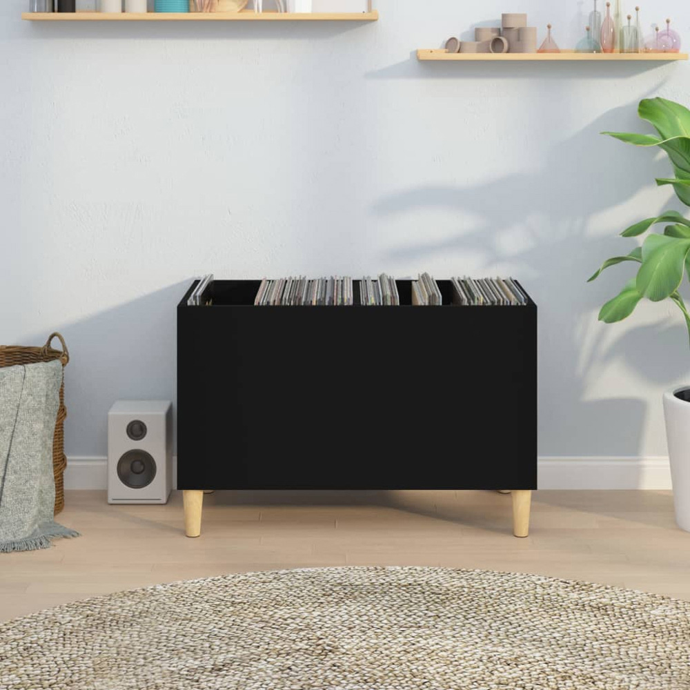 vidaXL Black Record Cabinet Image 7