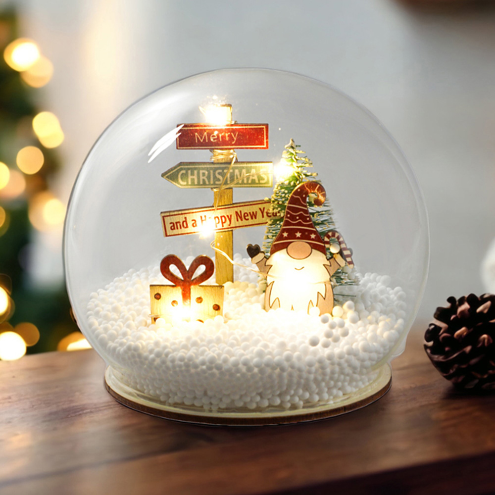 Xmas Haus Light Up Gonk Village Snow Globe Image 5