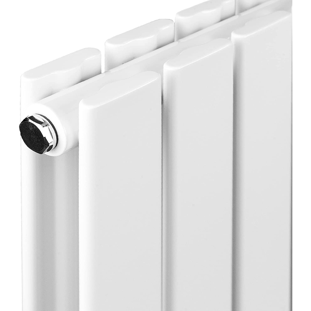 White Double Flat Panel Vertical Column Radiator 600 x 1020mm | Wilko