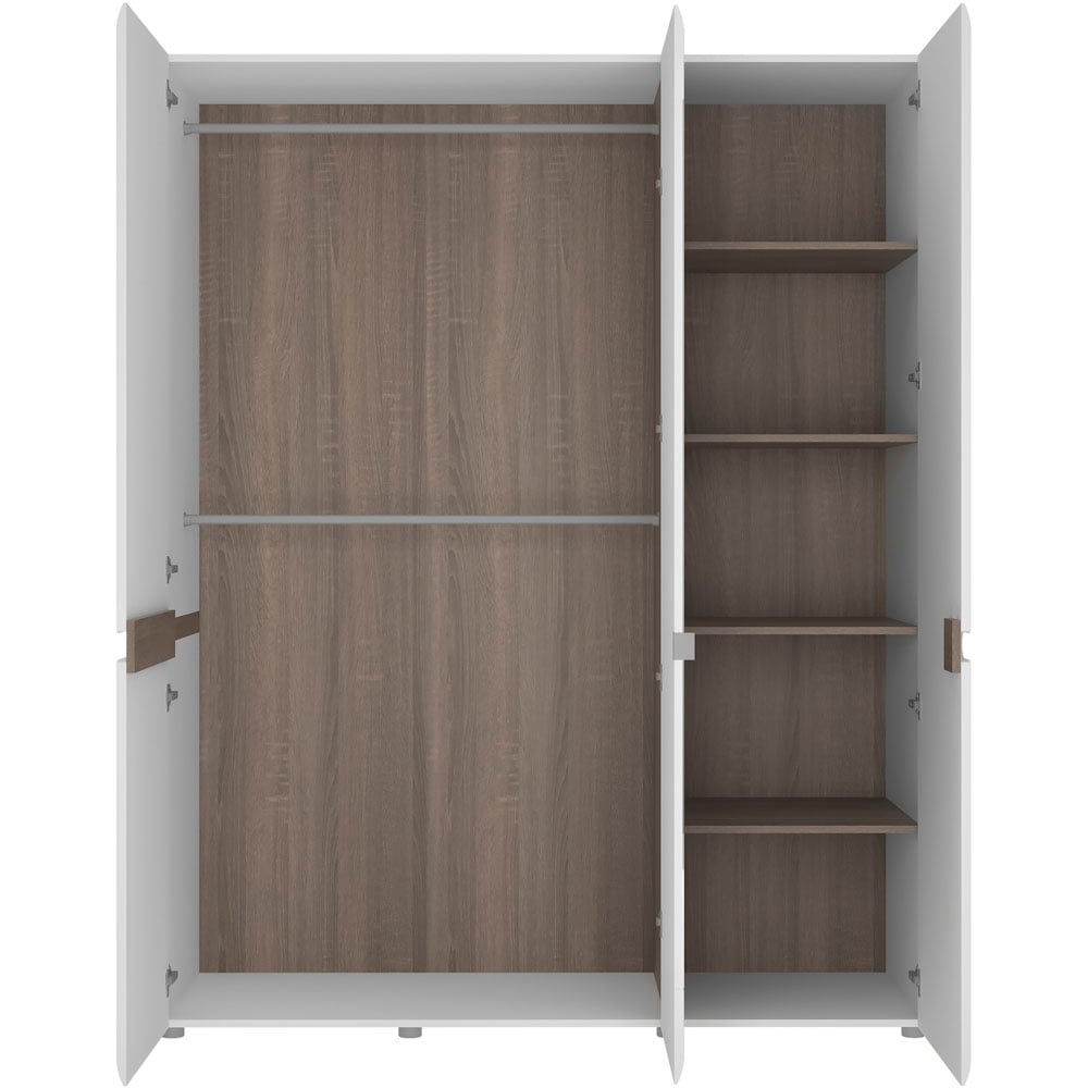 Florence Chelsea 3 Door White and Oak Bedroom Wardrobe Image 3