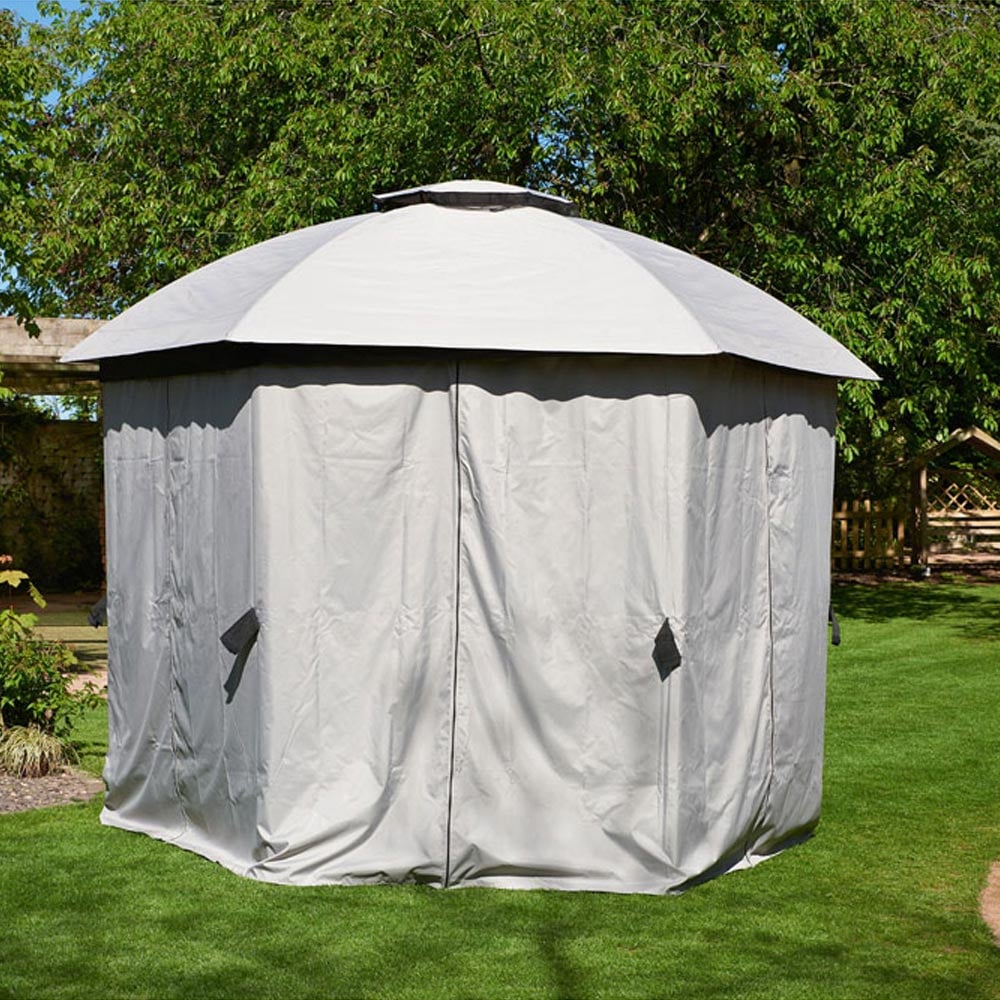 Glendale 1.75m Big Hex Grey Garden Gazebo Image 3