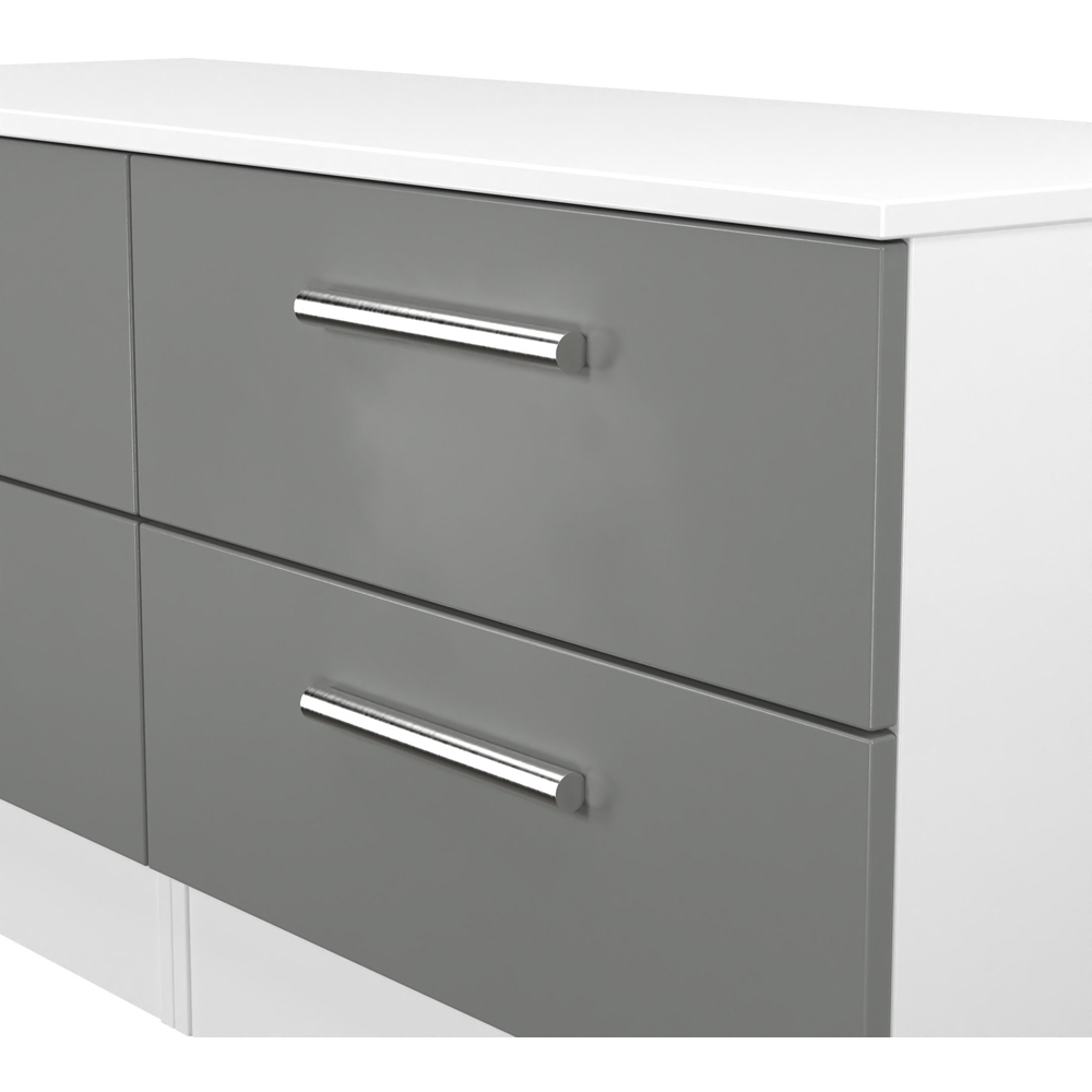 Crowndale Contrast 4 Drawer Dusk Grey and White Bed Box Ready Assembled Image 4