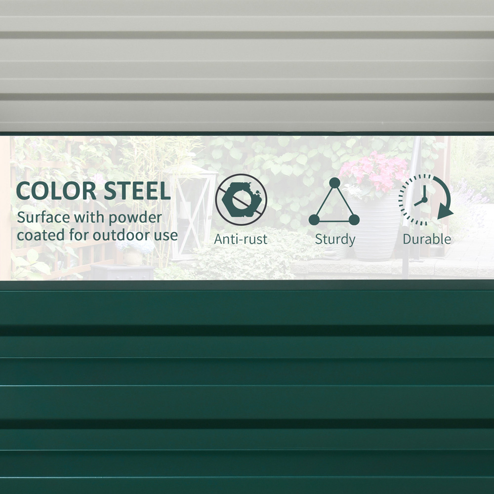 Outsunny Green Galvanised Steel Raised Garden Bed Planter 2 Pack Image 6