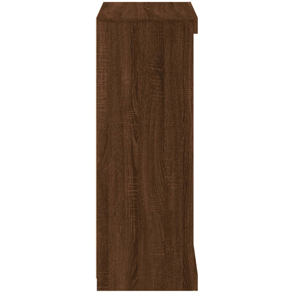 vidaXL 4 Drawer Brown Oak Narrow Sideboard with LED Lights Image 7