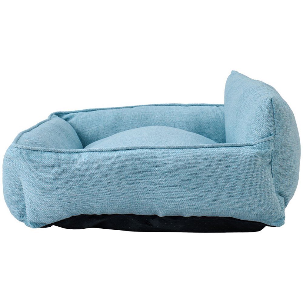 H&O Direct 55 x 41cm Blue Super Soft Small Dog Bed with Anti-Slip Bottom Image 2