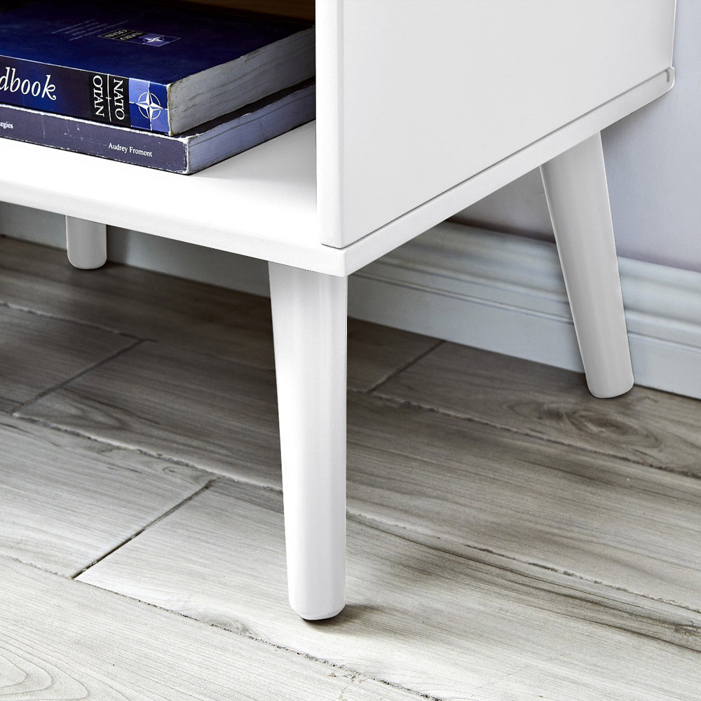 Furniturebox Isla Single Drawer White Bedside Table Image 4