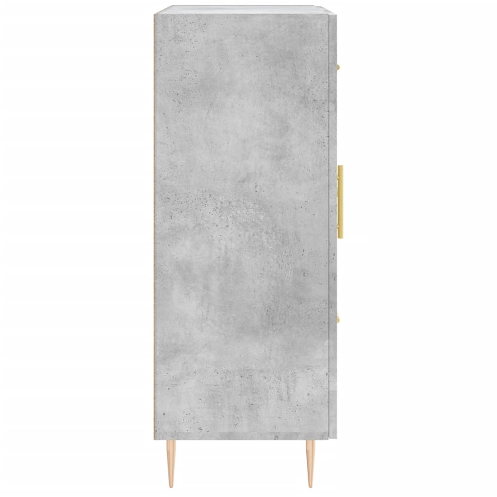 vidaXL Single Door 3 Drawer Concrete Grey Wooden Sideboard Image 7
