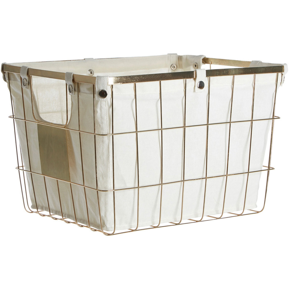 Premier Housewares Large Gold Iron Wire Storage Basket Image 2