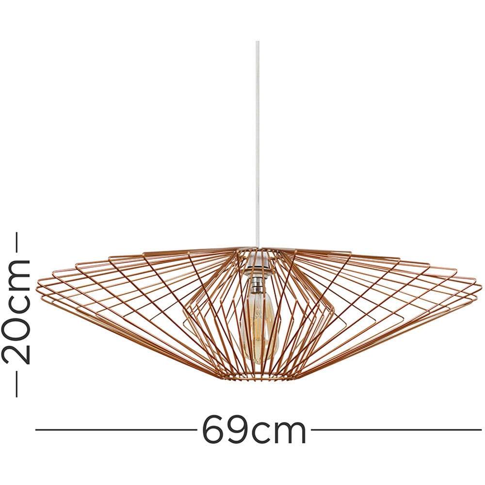 ValueLights Sinat Copper Wire Frame Pendant Shade XL Image 4