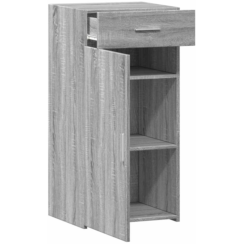 vidaXL Single Door Single Drawer Grey Sonoma Wooden Sideboard Image 8
